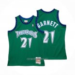 Camiseta Minnesota Timberwolves Kevin Garnett #21 Hardwood Classics Throwback 1997-98 Verde