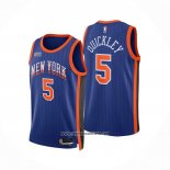 Camiseta New York Knicks Immanuel Quickley #5 Ciudad 2023-24 Azul