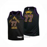 Camiseta Nino Los Angeles Lakers Luka Doncic NO 77 Ciudad 2025-26 Negro