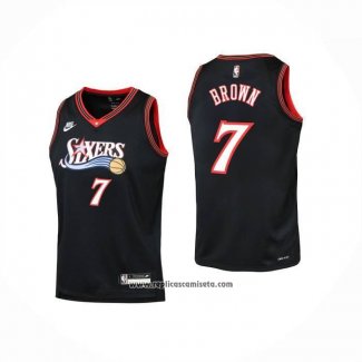 Camiseta Nino Philadelphia 76ers Jaylen Brown NO 7 Classic 2025-26 Negro