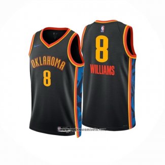 Camiseta Oklahoma City Thunder Jaylin Williams #8 Ciudad 2024-25 Negro
