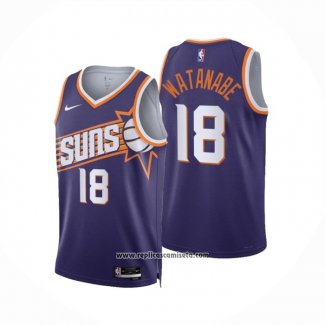 Camiseta Phoenix Suns Yuta Watanabe #18 Icon 2023-24 Violeta