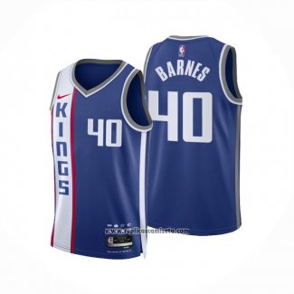 Camiseta Sacramento Kings Harrison Barnes #40 Ciudad 2023 24 Azul