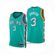 Camiseta San Antonio Spurs Keldon Johnson #3 Ciudad 2022-23 Verde