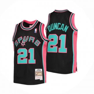 Camiseta San Antonio Spurs Tim Duncan #21 Mitchell & Ness 1998-99 Negro