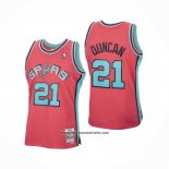 Camiseta San Antonio Spurs Tim Duncan #21 Mitchell & Ness 1998-99 Rosa