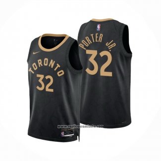 Camiseta Toronto Raptors Otto Porter JR. #32 Ciudad 2022-23 Negro