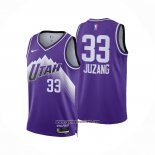 Camiseta Utah Jazz Johnny Juzang #33 Ciudad 2023-24 Violeta