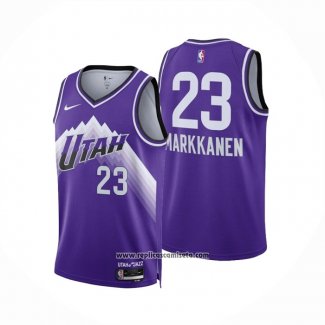 Camiseta Utah Jazz Lauri Markkanen #23 Ciudad 2023-24 Violeta