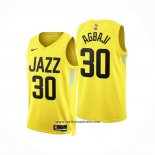 Camiseta Utah Jazz Ochai Agbaji #30 Icon 2022-23 Amarillo