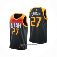 Camiseta Utah Jazz Rudy Gobert #27 Ciudad 2020-21 Negro