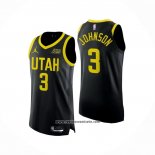 Camiseta Utah Jazz Stanley Johnson #3 Statement Autentico 2022-23 Negro