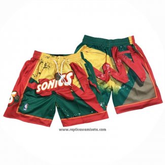 Pantalone Seattle Supersonics Just Don Rojo Verde