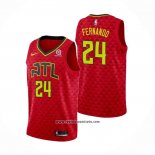 Camiseta Atlanta Hawks Bruno Fernando #24 Statement Rojo