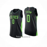 Camiseta Boston Celtics Jayson Tatum #0 Ciudad 2024-25 Negro