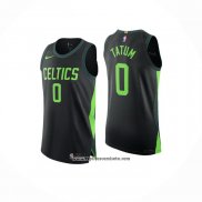 Camiseta Boston Celtics Jayson Tatum #0 Ciudad 2024-25 Negro