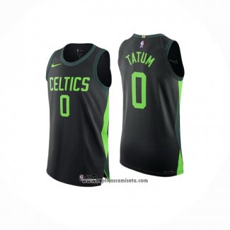 Camiseta Boston Celtics Jayson Tatum #0 Ciudad 2024-25 Negro