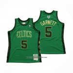 Camiseta Boston Celtics Kevin Garnett #5 Hardwood Classics Throwback Hall of Fame Verde