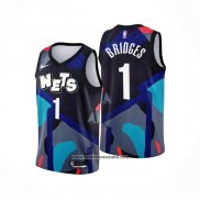 Camiseta Brooklyn Nets Mikal Bridges #1 Ciudad 2023-24 Negro