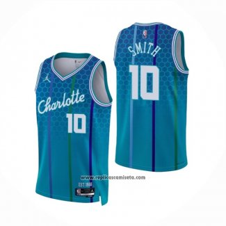 Camiseta Charlotte Hornets Ish Smith #10 Ciudad 2021-22 Azul