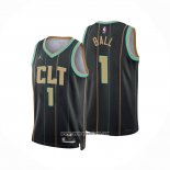 Camiseta Charlotte Hornets LaMelo Ball #1 Ciudad 2022-23 Negro