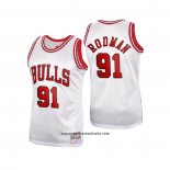 Camiseta Chicago Bulls Dennis Rodman #91 Mitchell & Ness 1997-98 Blanco