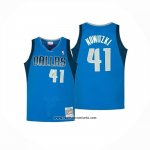 Camiseta Dallas Mavericks Dirk Nowitzki NO 41 Mitchell & Ness 2010-11 Azul
