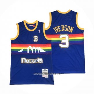 Camiseta Denver Nuggets Allen Iverson #3 Mitchell & Ness 2006-07 Azul