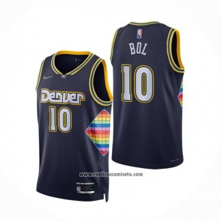 Camiseta Denver Nuggets Bol Bol #10 Ciudad 2021-22 Azul