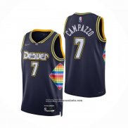 Camiseta Denver Nuggets Facundo Campazzo #7 Ciudad 2021-22 Azul