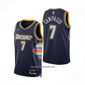 Camiseta Denver Nuggets Facundo Campazzo #7 Ciudad 2021-22 Azul