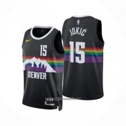 Camiseta Denver Nuggets Nikola Jokic NO 15 Ciudad 2025-26 Negro
