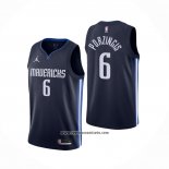 Camiseta Dallas Mavericks Kristaps Porzingis #6 Statement 2020-21 Azul