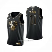 Camiseta Golden Edition Brooklyn Nets Kyrie Irving #11 Negro