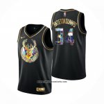 Camiseta Golden Edition Milwaukee Bucks Giannis Antetokounmpo #34 2021-22 Negro Camiseta Golden Edition Milwaukee Bucks Giannis Antetokounmpo #34 2021-22 Negro
