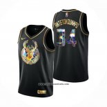Camiseta Golden Edition Milwaukee Bucks Giannis Antetokounmpo #34 2021-22 Negro