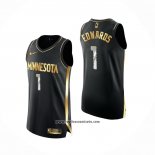 Camiseta Golden Edition Minnesota Timberwolves Anthony Edwards #1 2020-21 Negro