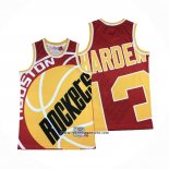 Camiseta Houston Rockets James Harden #13 Mitchell & Ness Big Face Rojo