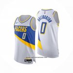 Camiseta Indiana Pacers Tyrese Haliburton NO 0 Ciudad Authentic 2025-26 Blanco