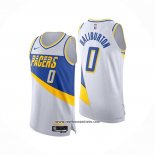 Camiseta Indiana Pacers Tyrese Haliburton NO 0 Ciudad Authentic 2025-26 Blanco