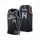 Camiseta Los Angeles Clippers Terance Mann #14 Ciudad 2022-23 Negro