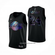 Camiseta Los Angeles Lakers Kobe Bryant #24 Iridescent Logo Negro