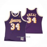 Camiseta Los Angeles Lakers Shaquille O'Neal #34 Hardwood Classics Throwback Violeta