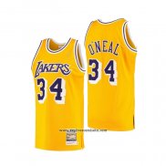 Camiseta Los Angeles Lakers Shaquille O'Neal #34 Mitchell & Ness 1996-97 Amarillo