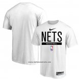 Camiseta Manga Corta Brooklyn Nets Practice Performance 2022-23 Blanco