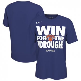 Camiseta Manga Corta New York Knicks 2025 NBA Playoffs Azul
