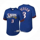 Camiseta Manga Corta Philadelphia 76ers Allen Iverson NO 3 Azul