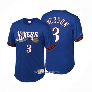 Camiseta Manga Corta Philadelphia 76ers Allen Iverson #3 Azul