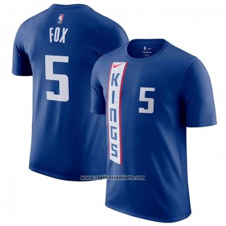 Camiseta Manga Corta Sacramento Kings De'Aaron Fox Ciudad 2023-24 Azul