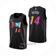 Camiseta Miami Heat Tyler Herro #14 Ciudad 2021-22 Negro